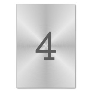 Tischnummer aus gebürstetem Metall