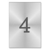 Tischnummer aus gebürstetem Metall (Rückseite)