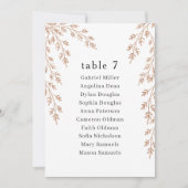 Tischnummer aus goldenem Blattwerk mit Sitzgelegen (Vorderseite)