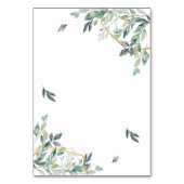 Tischnummer aus grünen und goldenen Blättern (Rückseite)