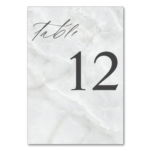Tischnummer aus Marmor (Rückseite)