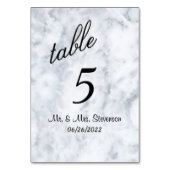 Tischnummer aus Marmor (Rückseite)