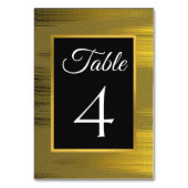 Tischnummer aus metallischer Folie aus Gold Glitze (Rückseite)