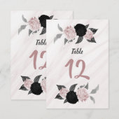 Tischnummer aus Rosa und Schwarz (Vorne/Hinten)