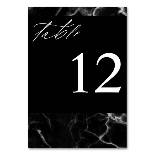 Tischnummer aus schwarzem Marmor (Rückseite)