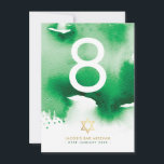 TISCHNUMMER Bar Mitzvah Stern Grün Aquarell<br><div class="desc">HINWEIS - DIE SCHÖNE GOLDFOLIENWIRKUNG IST EIN DRUCKENDES BILD Verwenden Sie diese trendigen kleinen TISCHNUMMERN als Teil Ihrer Veranstaltung. Sie müssen die Tischnummern selbst auf jeder Karte ändern und sie dem Warenkorb hinzufügen:) Als Vorlage können Sie ganz einfach Ihre eigenen Daten hinzufügen, oder auf den Knopf anpassen und Text, Schriftart,...</div>