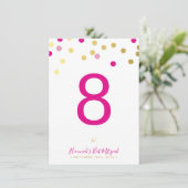 TISCHNUMMER Bat Mitzvah glam Konfetti (Stehend Vorderseite)