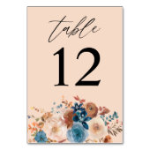 Tischnummer Beige & Dusty Blue Floral - Beige (Rückseite)