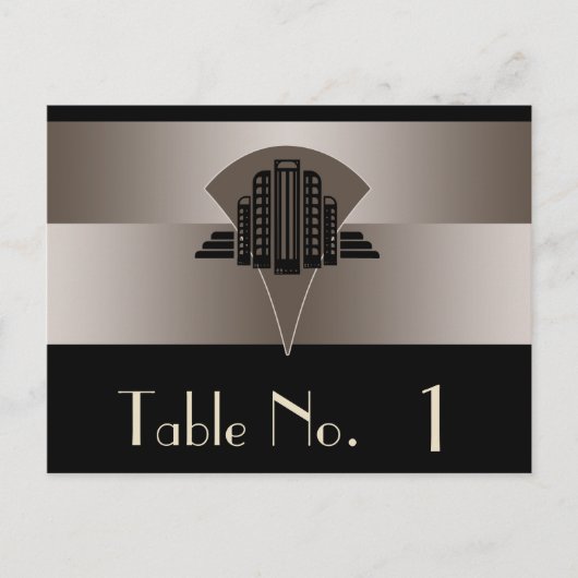 Tischnummer Black and Bronze Art Deco (Vorderseite)