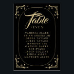 Tischnummer Black Elegant Deko Gold Retro Hochzeit<br><div class="desc">Tischnummer Black Elegant Deko Gold Retro Hochzeit. Matching-Elemente verfügbar.</div>