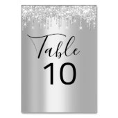 Tischnummer Black Gray Silver Tropfens Grau (Rückseite)