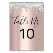 Tischnummer Black Gray Silver Tropfens Rose Park (Rückseite)