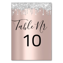 Tischnummer Black Gray Silver Tropfens Rose Park