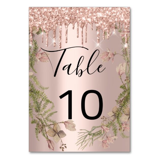Tischnummer Black Tropfens Spark Rose Florenz (Vorderseite)