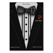 Tischnummer | Black Tuxedo und Rote Rose (Vorderseite)