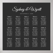 Tischnummer Black Wedding Chart Poster (Vorne)