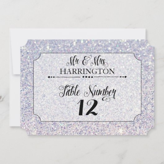 Tischnummer Blau Glitter Mr. & Mrs. Modern Fab (Vorderseite)