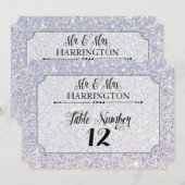 Tischnummer Blau Glitter Mr. & Mrs. Modern Fab (Vorne/Hinten)