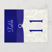 Tischnummer Blau und Elfenbeindamast (Vorderseite)