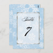 Tischnummer Blaue Schneeflocken (Vorne/Hinten)