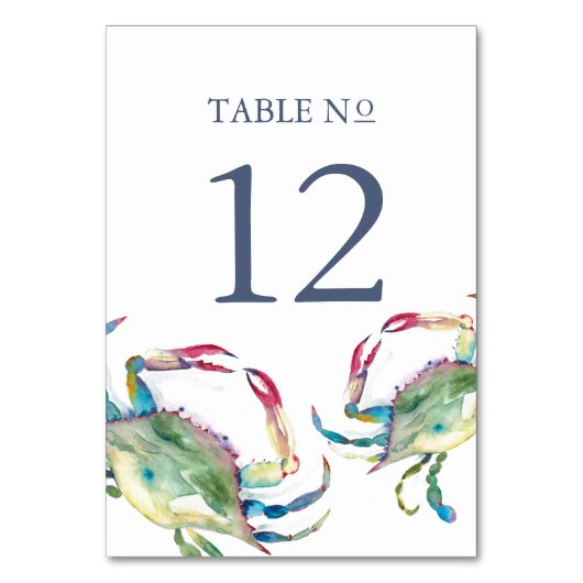 Tischnummer Blue Crab (Vorderseite)