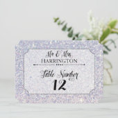 Tischnummer Blue Glitzer & Mrs. Modern Fab (Stehend Vorderseite)