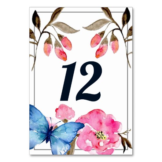 Tischnummer - Blumenschmetterling (Rückseite)