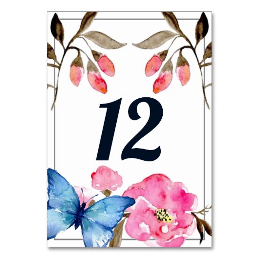 Tischnummer - Blumenschmetterling (Vorderseite)