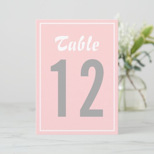Tischnummer "Blush & Grau" II (Stehend Vorderseite)