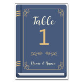 Tischnummer Book Wedding Library Author Navy (Vorderseite)