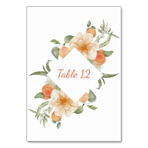 Tischnummer Botanische Hochzeit Aprikosenplantage