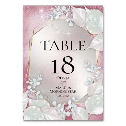 Tischnummer | Burgundy Pearl Shimmer (Vorderseite)