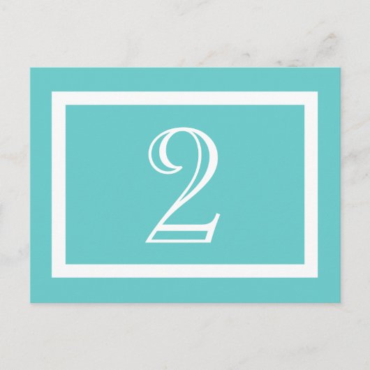 Tischnummer Card - Aqua - Anpassbar (Vorderseite)