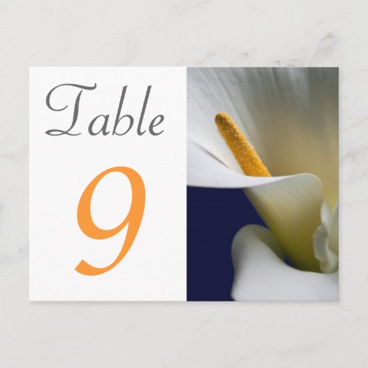 Tischnummer Card Calla Lily (Vorderseite)