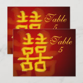 Tischnummer Card Chinesisch Doppeltes Glück (Vorne/Hinten)