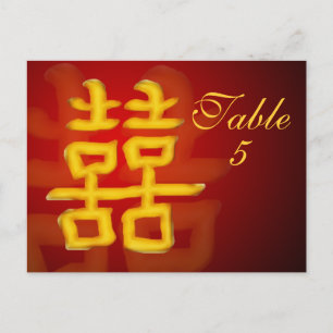 Tischnummer Card Chinesisch Doppeltes Glück