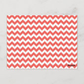 Tischnummer Card Coral Navy Blauer Zickzack Name (Rückseite)