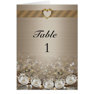 Tischnummer-Card-Diamanten und Gold