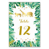 Tischnummer-Card-Dschungeltiere botanisch Tischnummer (Vorderseite)