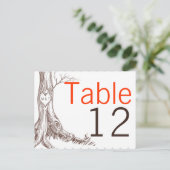 Tischnummer Card Fall Tree Ursprünglicher Carvings (Stehend Vorderseite)