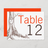 Tischnummer Card Fall Tree Ursprünglicher Carvings (Vorne/Hinten)