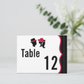 Tischnummer Card Formal Hats Elegantes Retro Dress (Stehend Vorderseite)