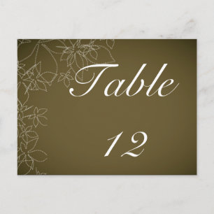 Tischnummer Card Herbst floraler Fall Braun