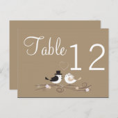 Tischnummer Card Hochzeit Birds Bride Groom Liebe (Vorne/Hinten)