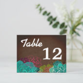 Tischnummer Card Neon Spring Floral Blume Blosso (Stehend Vorderseite)