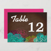 Tischnummer Card Neon Spring Floral Blume Blosso (Vorne/Hinten)