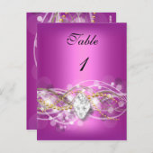Tischnummer Card Pink Gold Diamond Jewel (Vorne/Hinten)