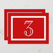 Tischnummer Card - Rot - Anpassbar (Vorne/Hinten)