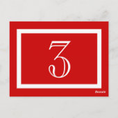 Tischnummer Card - Rot - Anpassbar (Rückseite)