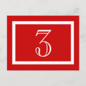 Tischnummer Card - Rot - Anpassbar (Vorderseite)